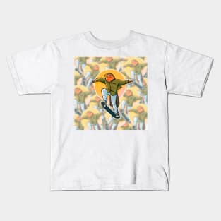 Skate Robin Pattern Kids T-Shirt